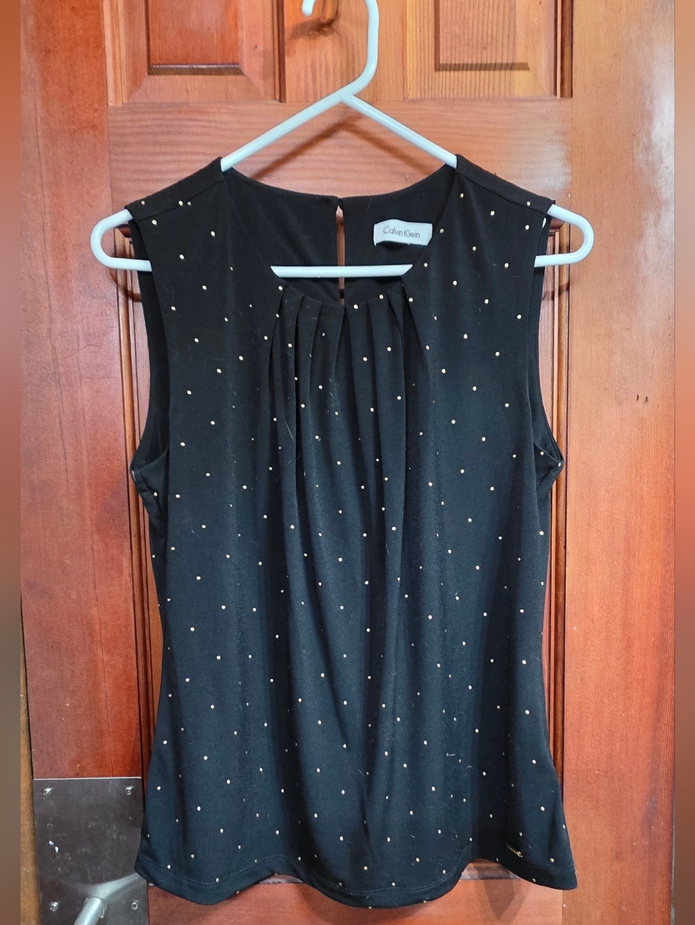 Calvin Klein Black Sleeveless Polka Dot Camisole